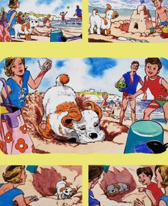 Puppy op het strand