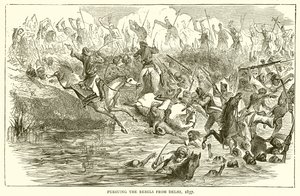 Achtervolging van de Rebellen uit Delhi, 1857 door English School