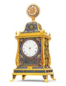 Kwartier-slagende, muzikale en automaat "zeilschepen" klok voor de Chinese markt, Henry Borrell, Londen, laat 18e eeuw door English School