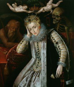 Koningin Elizabeth I (1538-1603) op hoge leeftijd, ca. 1610 door English School