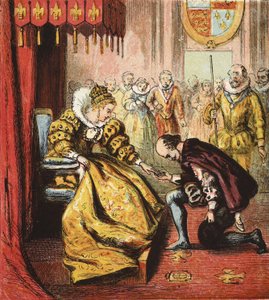 Koningin Elizabeth I en Shakespeare door English School