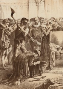 Queen Mary, "Onthoofd bij Fotheringay" (litho) door English School