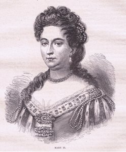 Koningin Mary II van Engeland (litho)