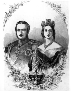 Koningin Victoria (1819-1901) en Prins Albert (1819-61) gegraveerd door W. Thomas, 1844