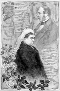 Gouden jubileum van koningin Victoria, 1887 (zwart-wit gravure) door English School