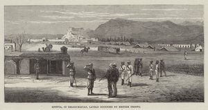 Quetta, in Beloetsjistan, onlangs bezet door Britse troepen door English School