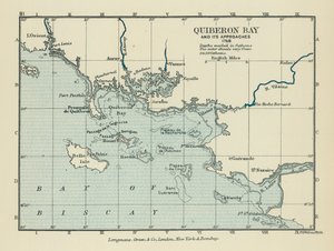 De baai van Quiberon en zijn omgeving (kleurenlitho)