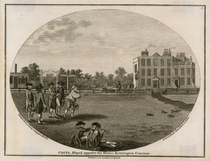 Quoits in 1788, gespeeld tegenover de Horns, Kennington Common door English School