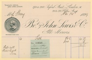 Ontvangstbewijs van John Lewis & Co., 14 november 1896