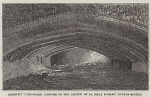 Recent ontdekte klooster van de kerk van St Mary Bothaw, Cannon-Street door English School
