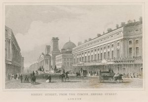 Regent Street, vanaf The Circus, Oxford Street, Londen door English School