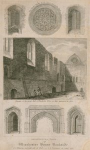 Overblijfselen van de grote hal van Winchester House, Bankside door English School