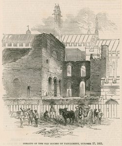 Restanten van de oude Parlementsgebouwen, 27 oktober 1851 door English School
