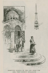 Het Verwijderen van de Rollen van de Wet uit de Ark, West London Synagoge door English School