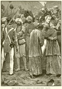 Redding van de Britse gevangenen van Akbar Khan door English School