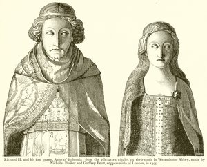 Richard II en zijn Eerste Koningin, Anne van Bohemen door English School