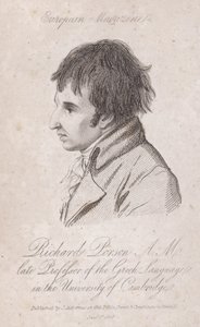 Richard Porson, Engelse geleerde, professor Grieks aan Trinity College, Cambridge
