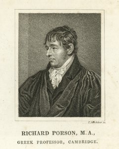 Richard Porson, Grieks Professor, Cambridge (gravure)