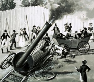 Richard Trevithick bouwde een kleine cirkelvormige spoorweg in Londen om mensen kennis te laten maken met treinreizen door English School