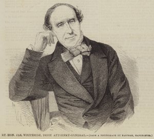 De zeer eerbiedwaardige Jas Whiteside, Ierse procureur-generaal (gravure)