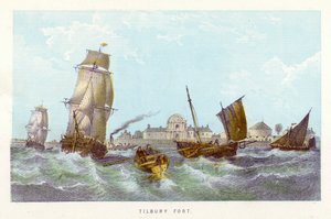 Rivier de Theems: Tilbury Fort (gekleurde gravure)