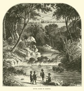 Rivierscène in Borneo