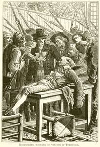 Robespierre Gewond op de 9e van Thermidor