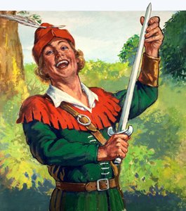 Robin Hood (gouache op papier)