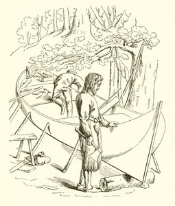 Robinson Crusoe bouwt zijn boot door English School