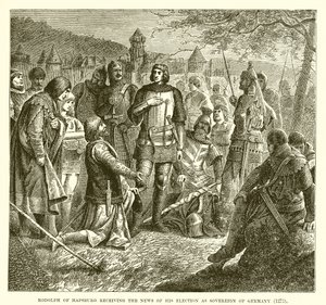 Rudolf van Habsburg ontvangt het nieuws van zijn verkiezing tot soeverein van Duitsland (1273)