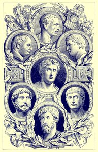 Romeinse keizers, illustratie uit The Illustrated History of the World, gepubliceerd ca. 1880 door English School