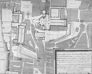 Route van de Kroningsprocessie van James II van Westminster Hall naar Westminster Abbey door English School