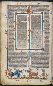 Royal MS 10 iv f.065v Ridders die strijden met marginale decoratie, illustratie uit 