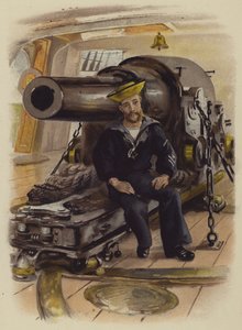 Vrijwilliger van de Koninklijke Marine Artillerie (kleur litho)