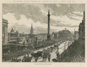 Koninklijke processie op Trafalgar Square