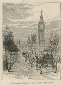 Koninklijke processie op de Victoria Embankment