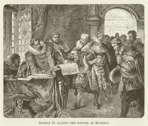 Rudolf II verleent de Majesteitsbrief