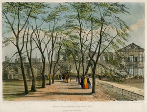 Ruïnes van de Avenue op de Parade, Brand in de Tower of London, 1841 door English School