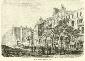 Ruïnes van Parijs na de belegering, april 1871 door English School