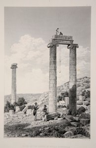 Ruïnes van de Tempel van Apollo Branchidae, pub. 1863 lithografie door English School