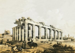 Ruïnes van de tempel in Korinthe