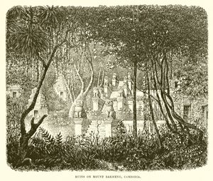 Ruïnes op de berg Bakheng, Cambodja