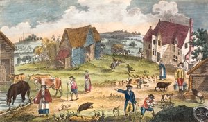 Rustieke boerenerf scène door English School