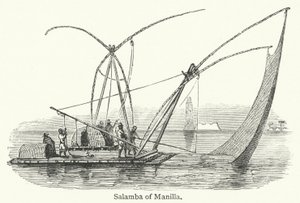 Salamba van Manilla (gravure) door English School