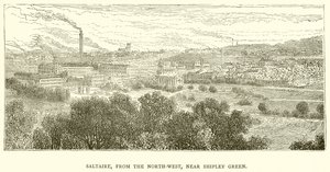 Saltaire, vanuit het noordwesten, nabij Shipley Green