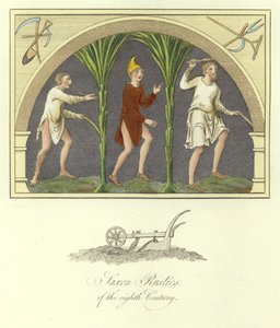 Saksische boeren van de 8e eeuw door English School
