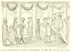 Scène op school (naar een schilderij in Herculaneum. Cf. Rich, Dict. des Ant. rom. et gr.) door English School
