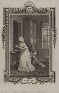 Scène uit Clarissa, door Samuel Richardson door English School