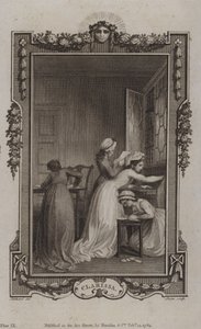 Scène uit Clarissa, door Samuel Richardson door English School