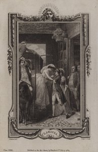 Scène uit Clarissa, door Samuel Richardson door English School
